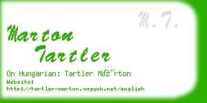 marton tartler business card